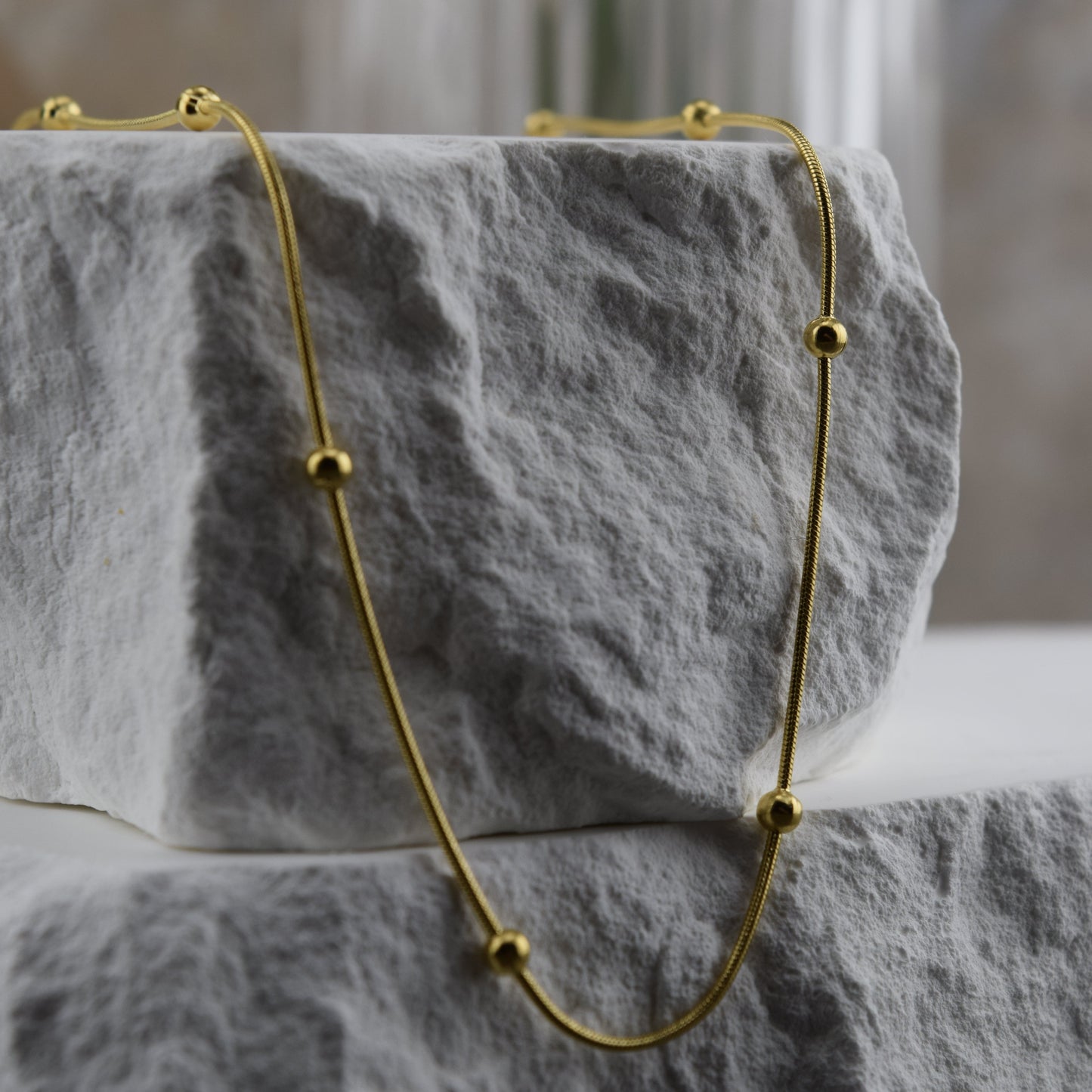 Aurora Bead Gold Necklace – Tarnish-Free / Hypoallergenic / Waterproof