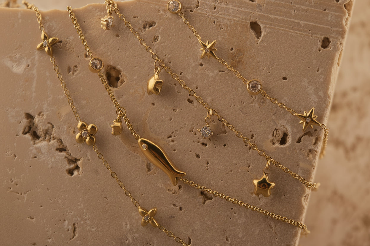 Charmé Waterproof Bracelet Set – Tarnish-Free / Hypoallergenic / Steel (4-Piece)