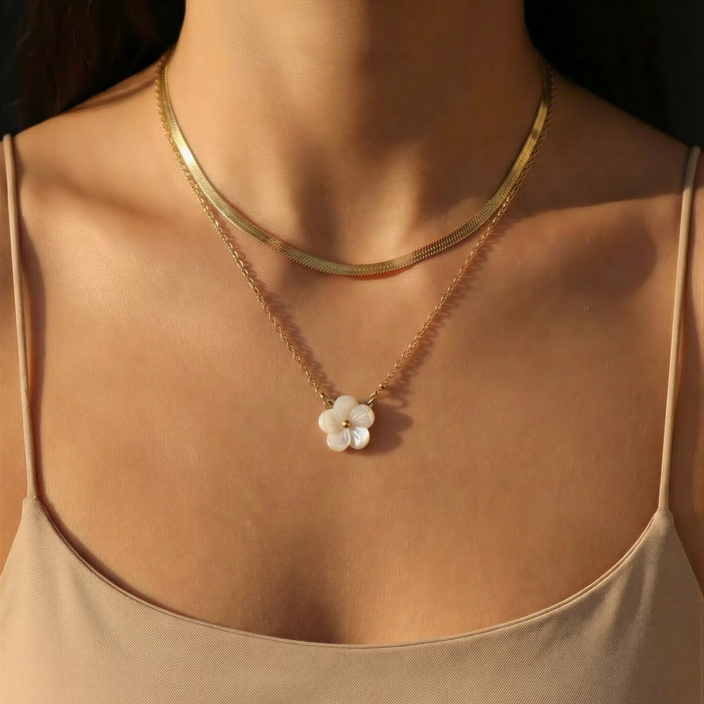 Ivory Sakura Pearl Necklace – Tarnish-Free / Waterproof / Hypoallergenic