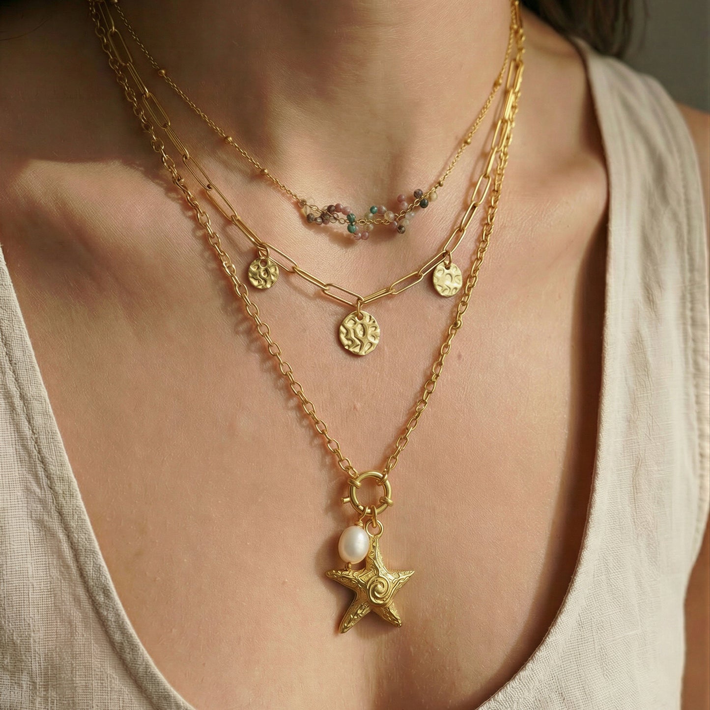 Avena Pebble Necklace – Waterproof /Tarnish-Free / Hypoallergenic