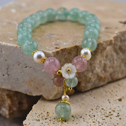 Pink & Aventurine Crystal Bracelet