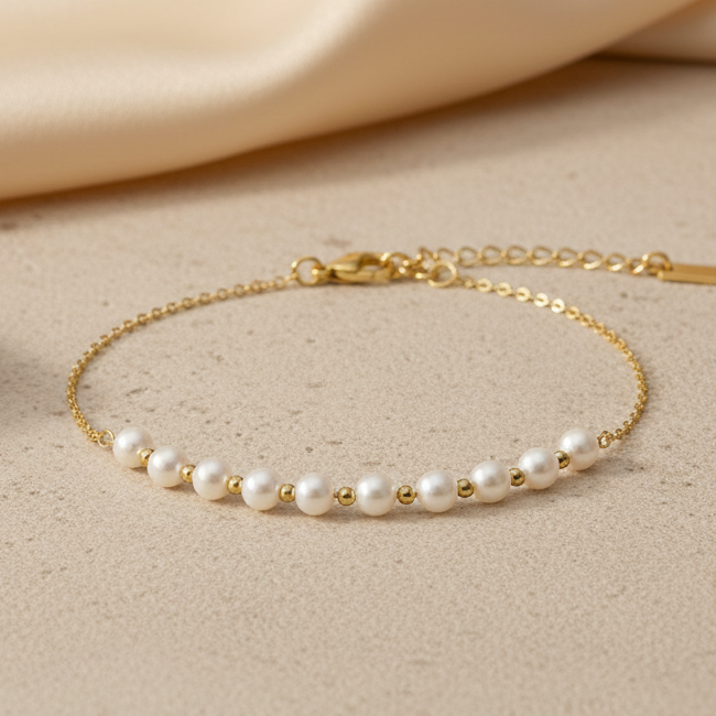 Aurabella Pearl Bracelet – Waterproof /Tarnish-Free / Hypoallergenic