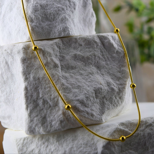 Aurora Bead Gold Necklace – Tarnish-Free / Hypoallergenic / Waterproof