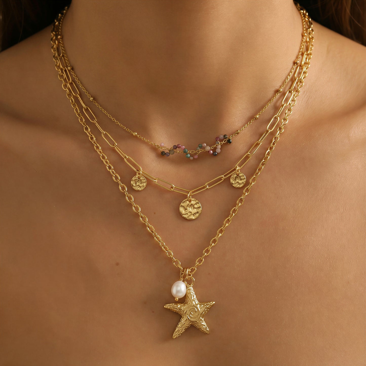 Avena Cove Necklace stack – Waterproof /Tarnish-Free / Hypoallergenic