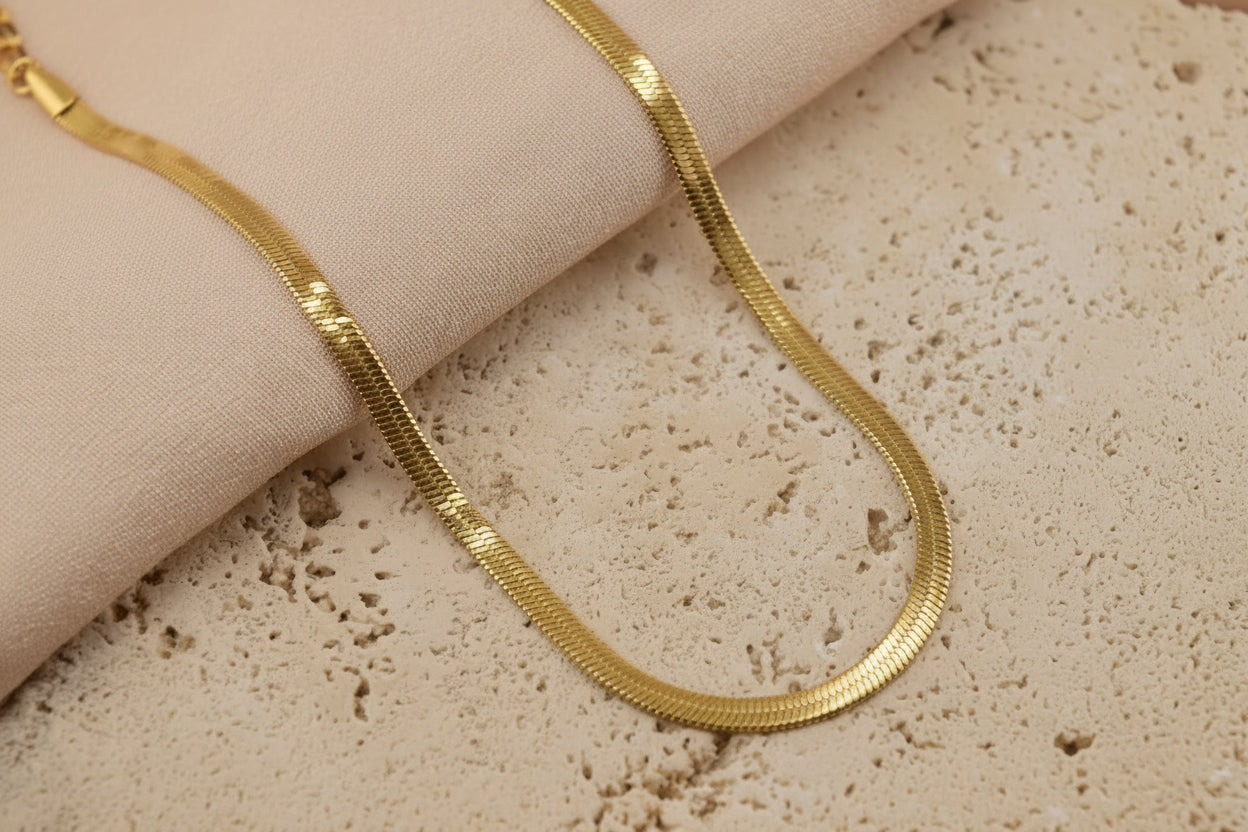 Golden Snake Chain - Tarnish Free / Hypoallergenic / Waterproof