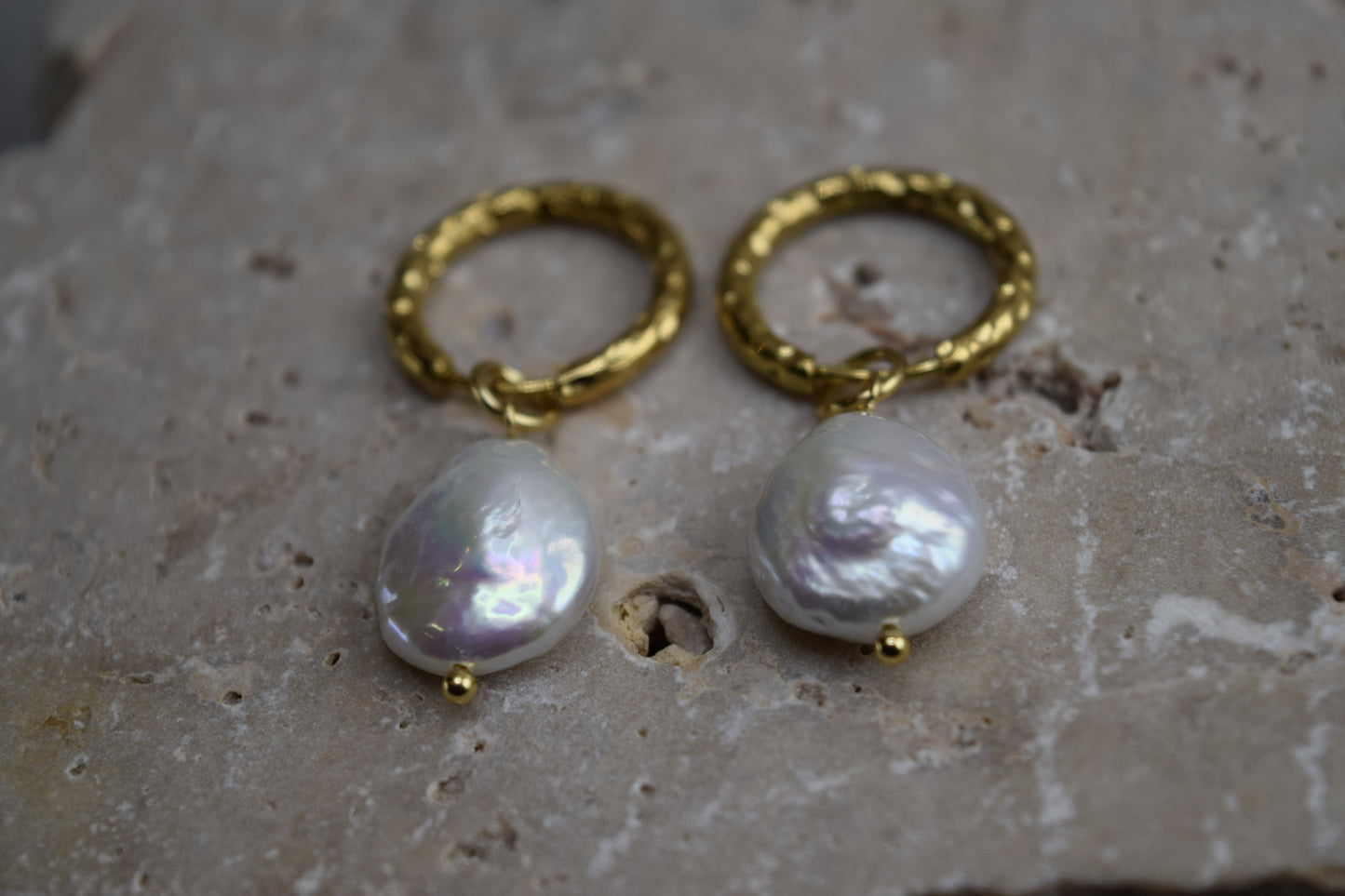 Statement Pearl Huggies – Waterproof /Tarnish-Free / Hypoallergenic