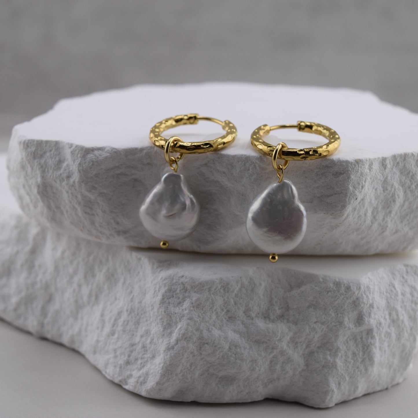 Statement Pearl Huggies – Waterproof /Tarnish-Free / Hypoallergenic