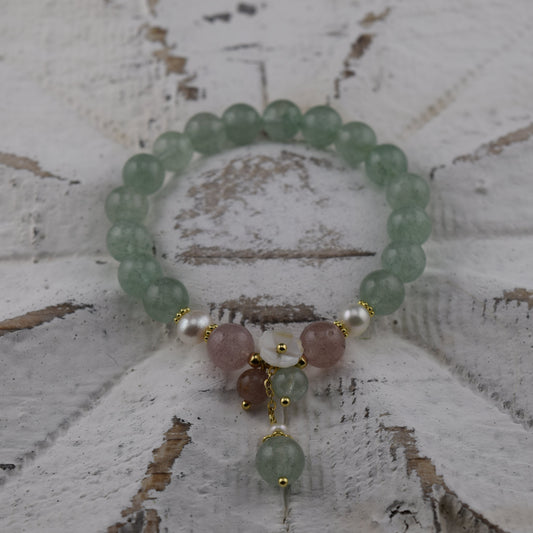 Pink & Aventurine Crystal Bracelet