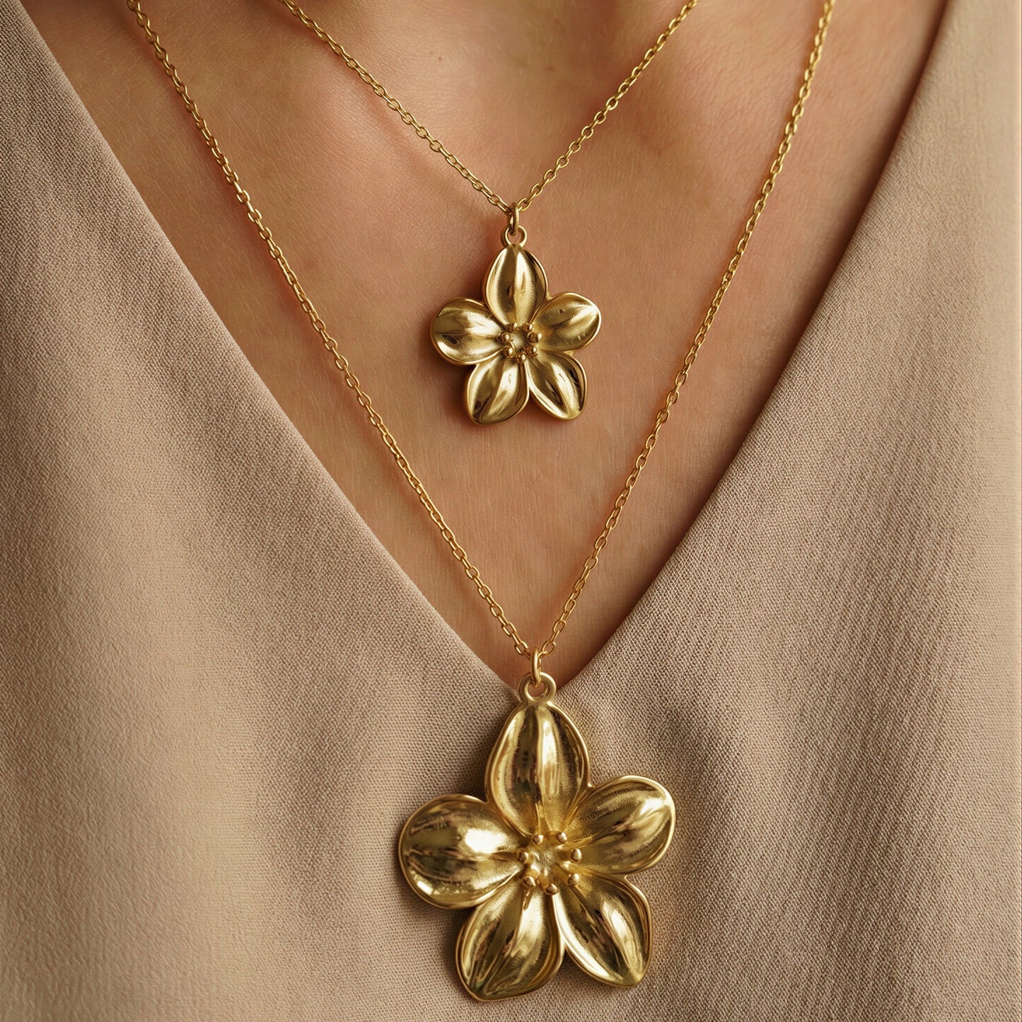 Golden Bloom Stack - Hypoallergenic / Tarnish-Free / Waterproof