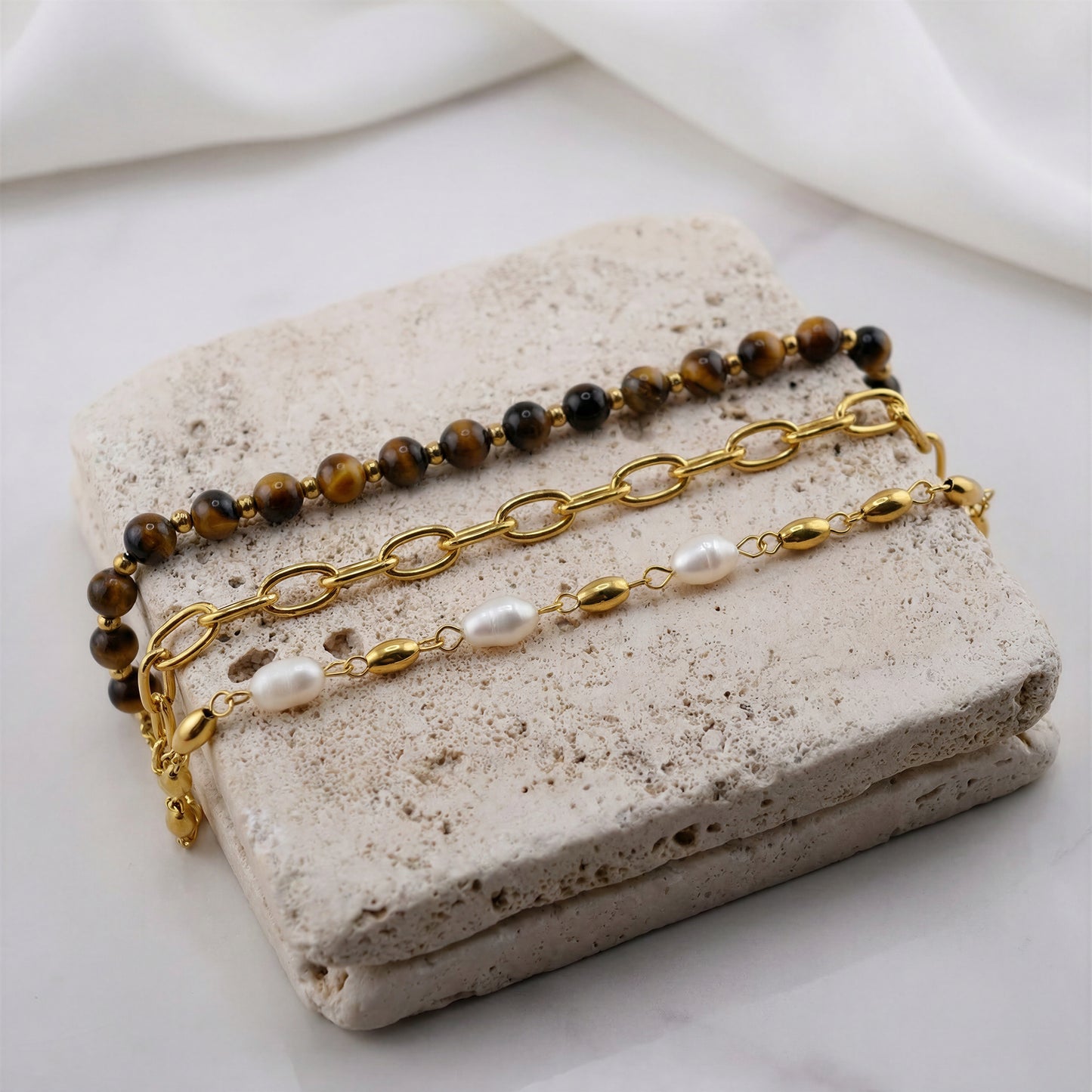 Stella Fine Chain Trio - Waterproof / Tarnish- Free / Hypoallergenic