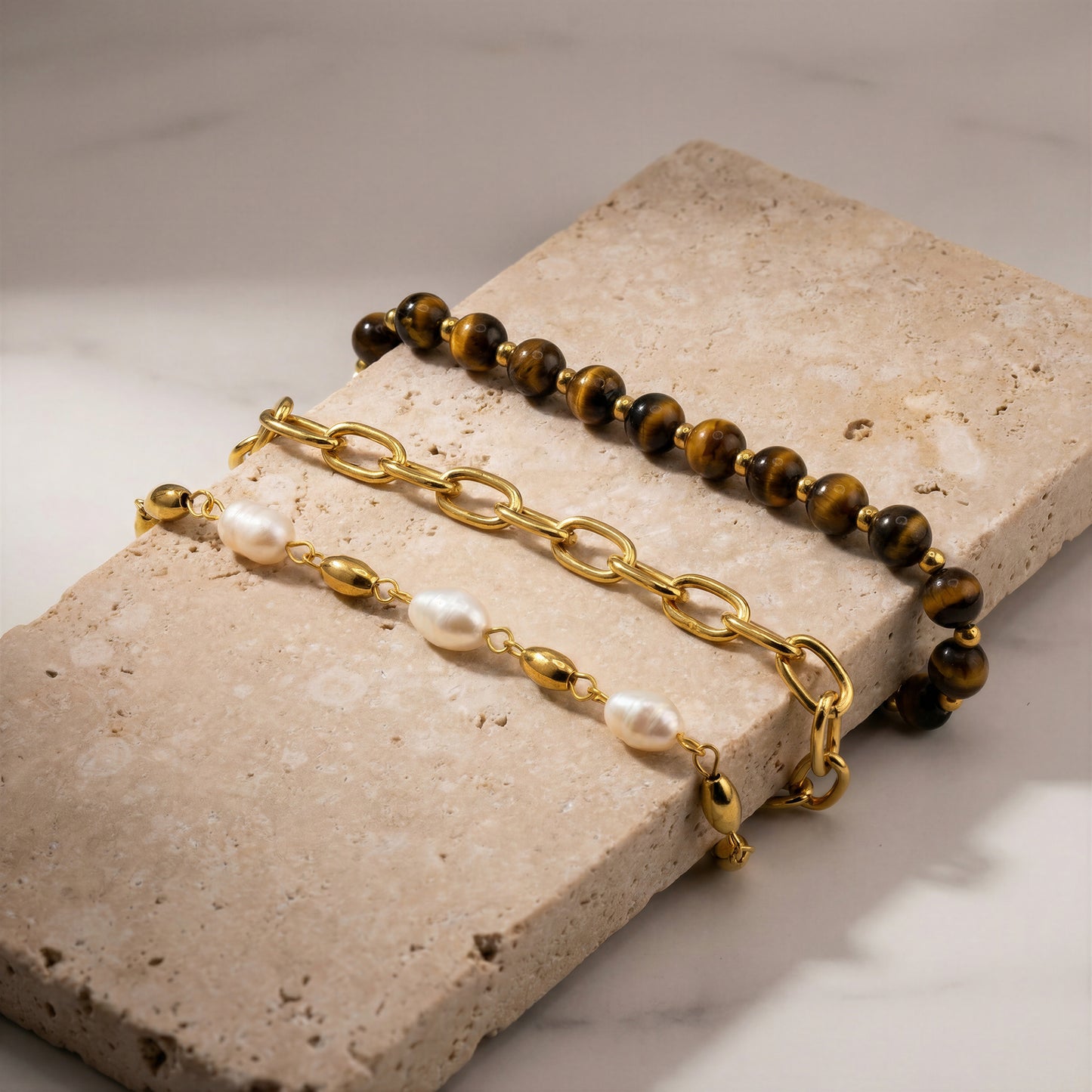 Stella Fine Chain Trio - Waterproof / Tarnish- Free / Hypoallergenic