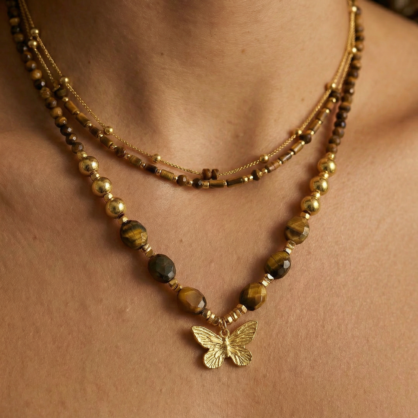 Amber Double Chain - Hypoallergenic / Tarnish-Free / Waterproof