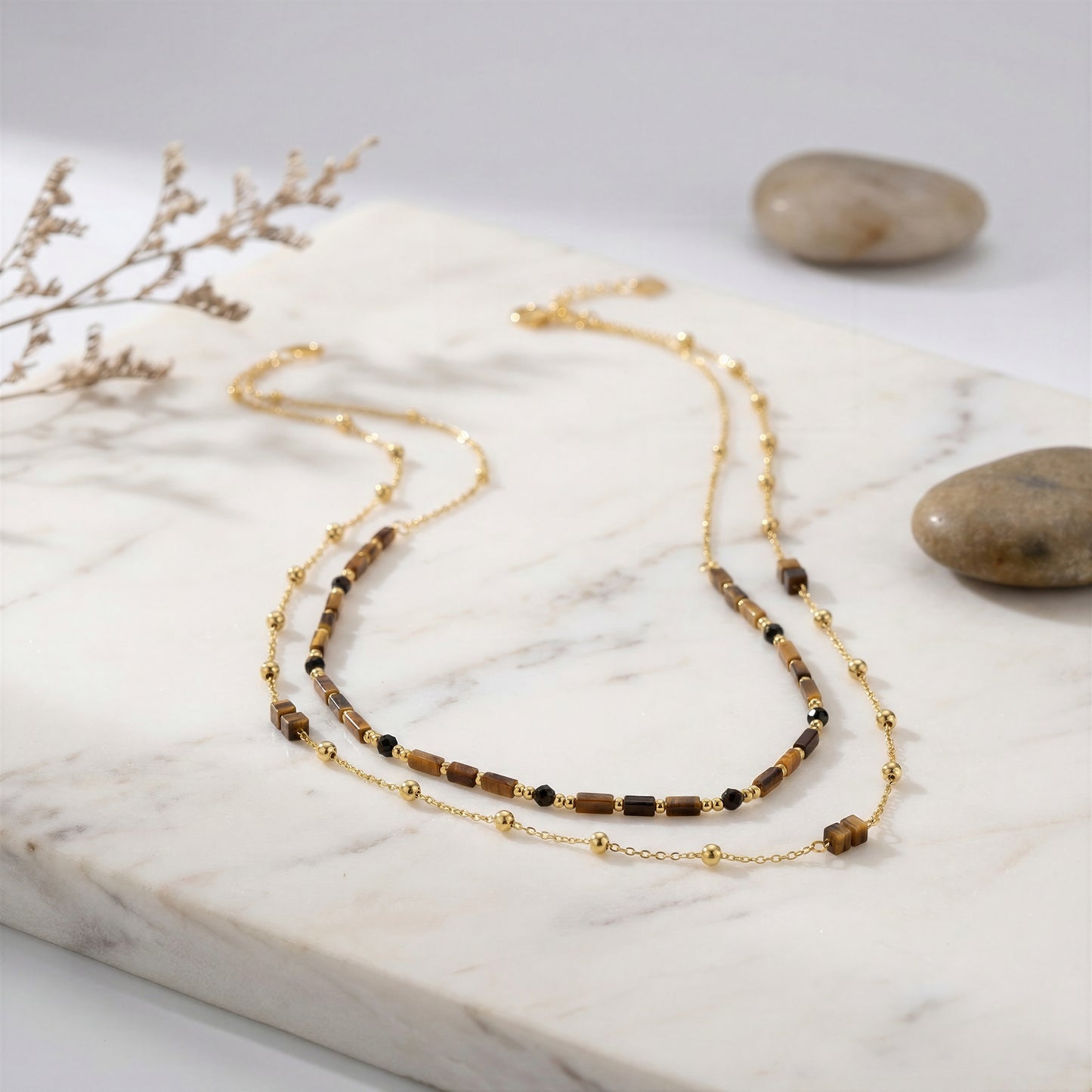 Amber Double Chain - Hypoallergenic / Tarnish-Free / Waterproof