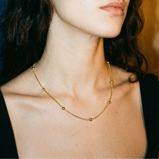 Aurora Bead Gold Necklace – Tarnish-Free / Hypoallergenic / Waterproof