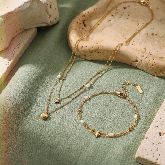 NorthStar Necklace & Bracelet Duo – Tarnish-Free / Hypoallergenic / Waterproof