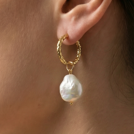 Statement Pearl Huggies – Waterproof /Tarnish-Free / Hypoallergenic