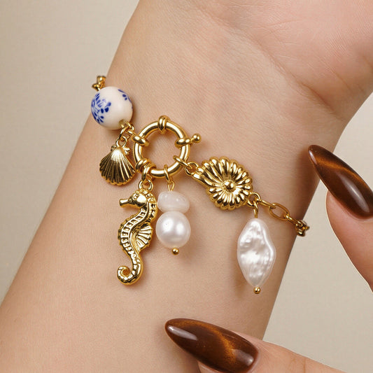 Tides & Waves Charm Bracelet - Waterproof / Tarnish-Free / Hypoallergenic