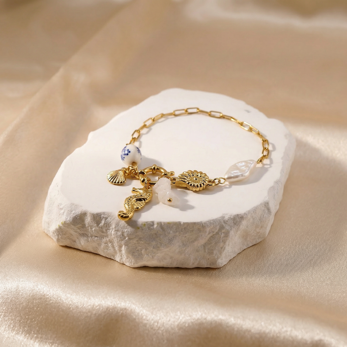 Tides & Waves Charm Bracelet - Waterproof / Tarnish-Free / Hypoallergenic