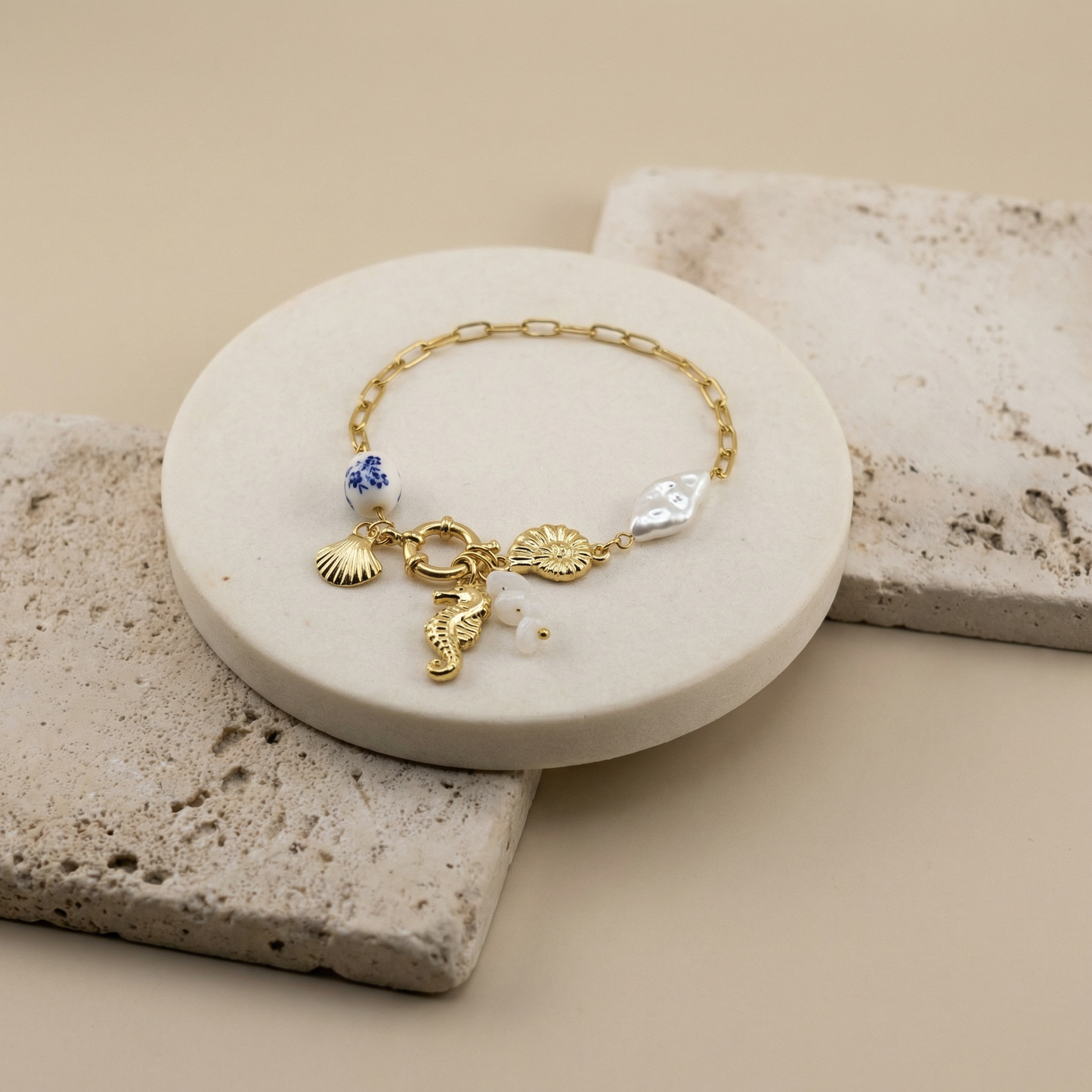 Tides & Waves Charm Bracelet - Waterproof / Tarnish-Free / Hypoallergenic